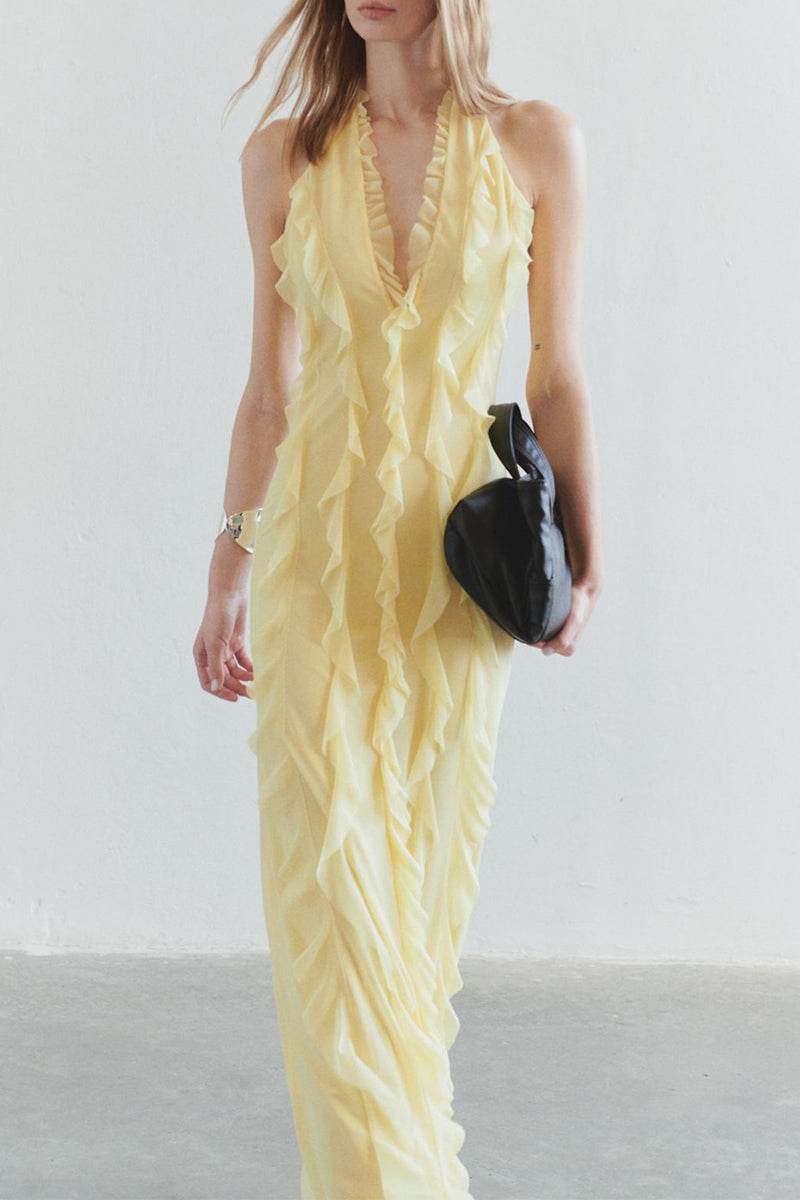 Sheath-Column Maxi Chiffon Dress 927383006662 - COCOMELODY